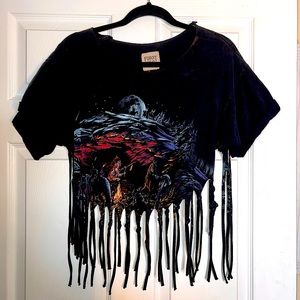 Vintage Crop Top fringe festival style shirt